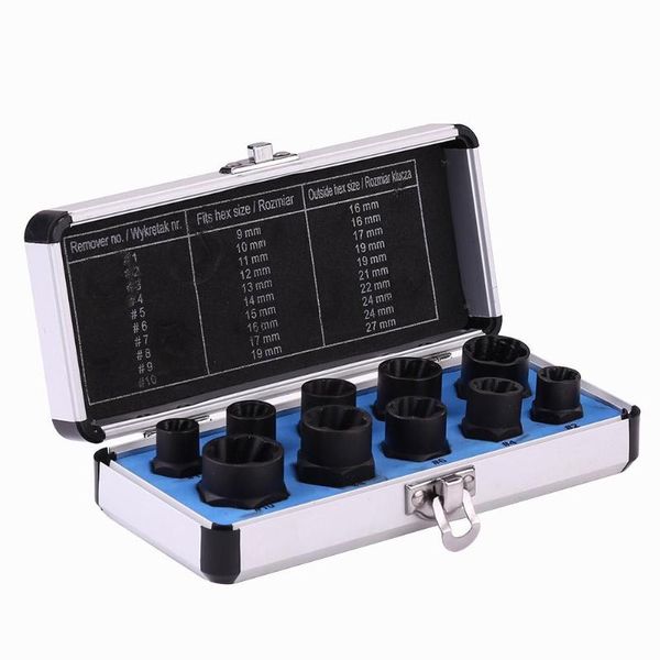 

professional hand tool sets 10pcs/set damaged nut bolt remover kit stud extractor set threading tools broken head taps screw removal