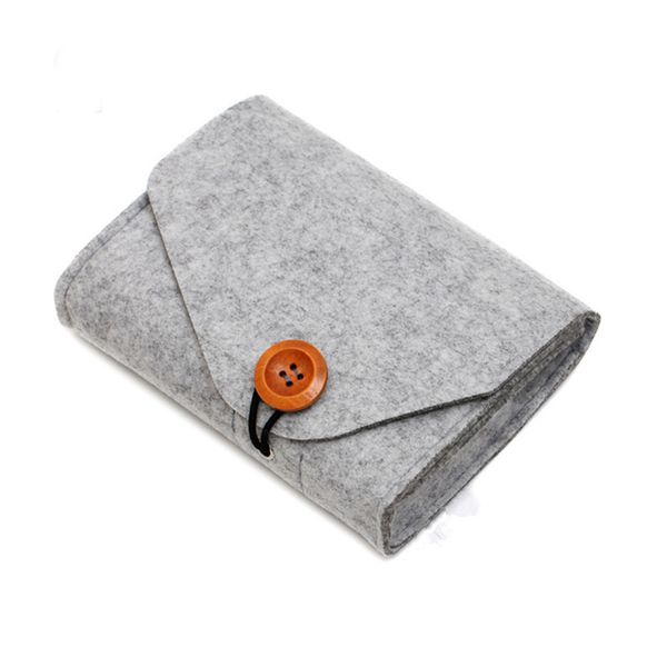 

home storage organization 1pcs key coin storage felt bag headset sd card mobile power data cable power bank travel organizer