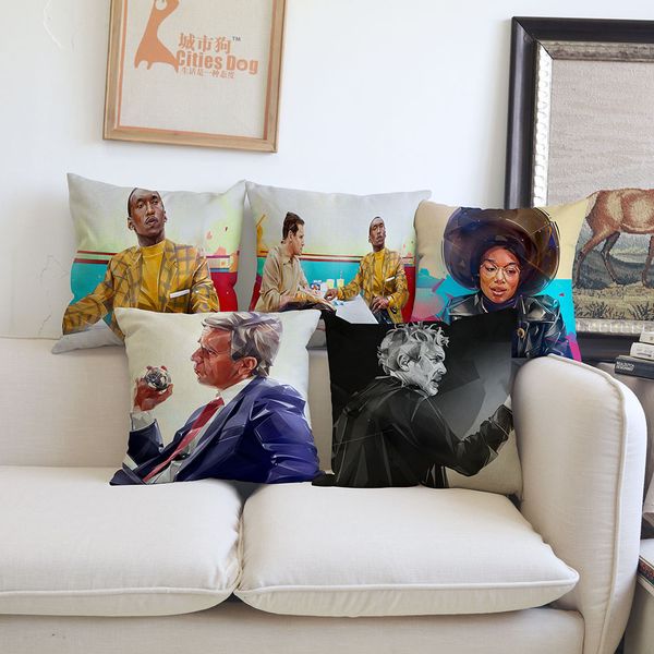 

20/piece illustration cushion cover pillow the nominated film illustration design by denis gonchar home sofa decoration