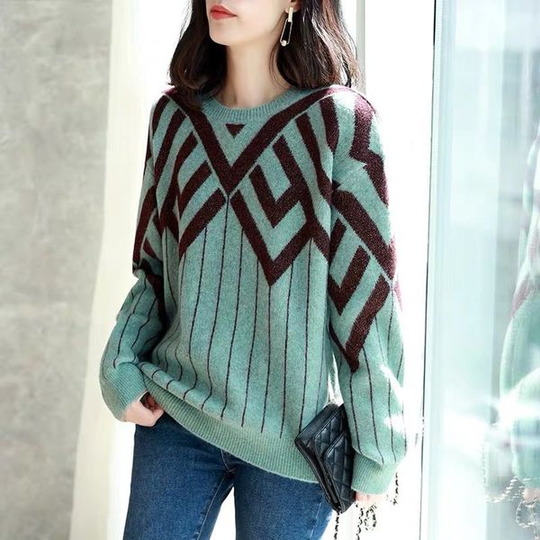 

round neck pullover sweater women 2019 autumn and winter new foreign style outer sweater fashion loose women's clothing, White;black