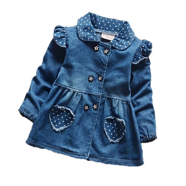 

bibicola девушки джинсовые куртки прекрасные сердца защищать dot младенца верхняя одежда куртки для девочек с длинным рукавом джинсовой одеж, Blue;gray