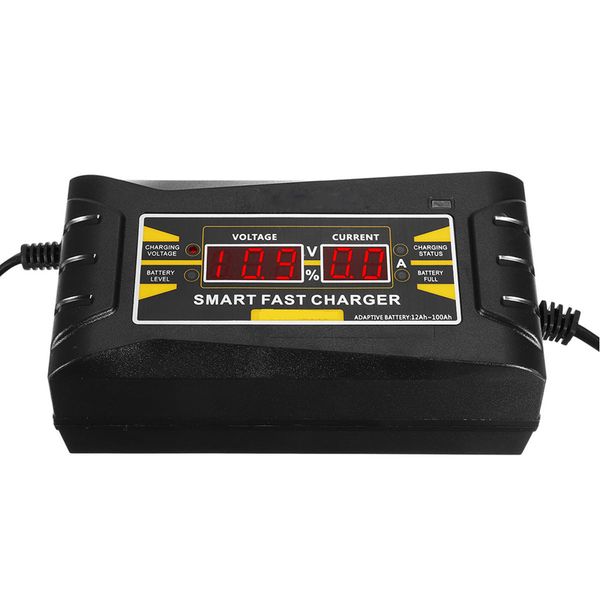 

12v 6a smart fast battery charger for car motorcycle lcd display eu plug
