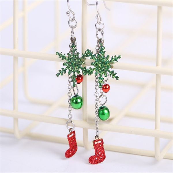 

новогоднее украшение снежинка серьги красный cz циркон boots падение мотаться серьги партия подарков ювелирных изделий женщины девушки brinc, Silver