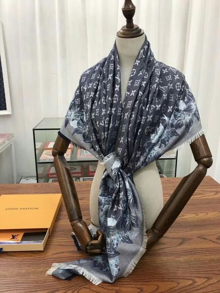 

designers scarf woman sacrves luxury atumn winter blending shawl scarf designers scarves for womens size about 140*140cm 3 color, Blue;gray