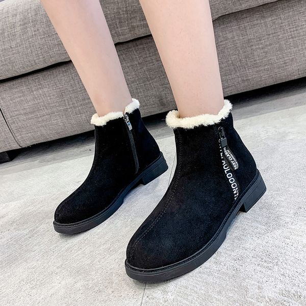 

white mid-calf boots boots-women australia women's rubber shoes rain round toe winter footwear booties woman 2019 low heel lace, Black