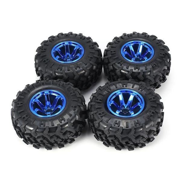

4pcs rc monster truck wheel rim tires kit for 1:10 traxxas tamiya hsp hpi kyosho rc trucks car rubber tyre parts