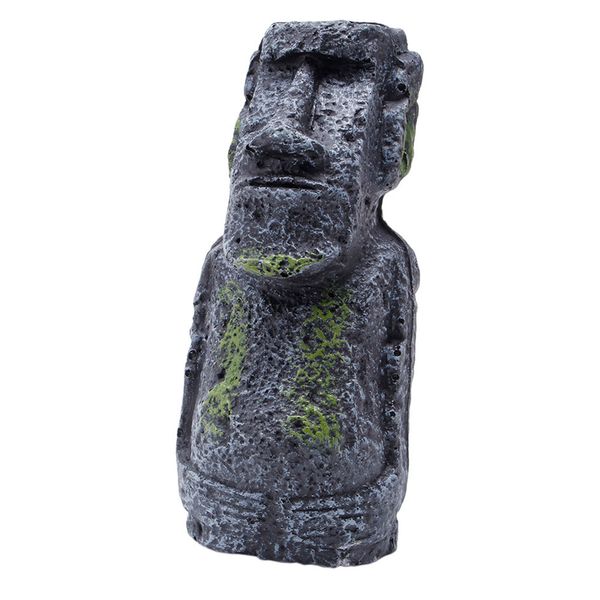 

easter island mini statue accessory pipe fish tank aquarium decoration ornament