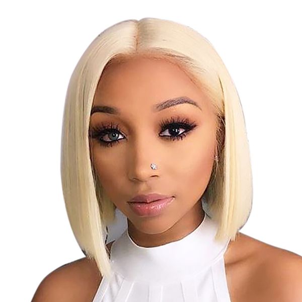 Grosshandel Bob Menschliches Haar Lace Front Perucken Bob Brasilianische Gerade 613 Blonde Perucke Spitze Vor Menschliches Haar Short Bob Blonde