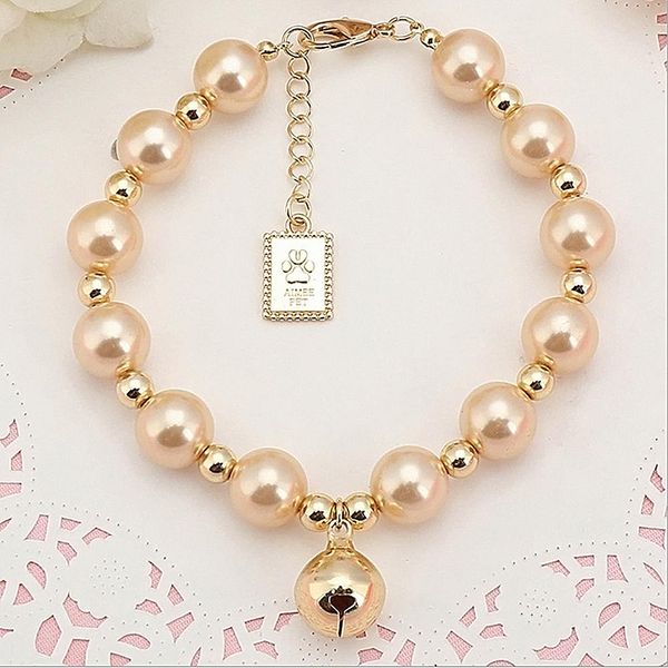 

pet pearl bell necklace collar pet pearl bell necklace fashion beautiful holiday party exclusive