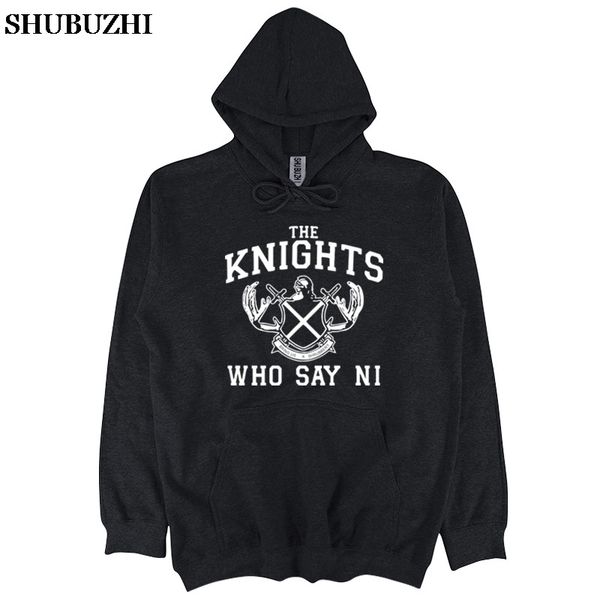 

new arrived knights that say ni shubuzhi men autumn hoody cotton pattern print hoodies casual hip-hop fashion sweatshirt, Black