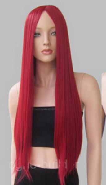 Wig Hot New Red Wig Womens Lady Long Straight Hair Full Wigs
