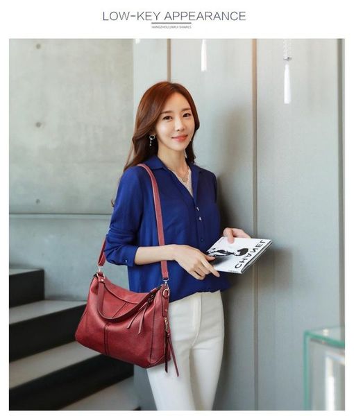 

новый стиль сумка европейский и американский простой большой мешок плеча messenger женская сумка