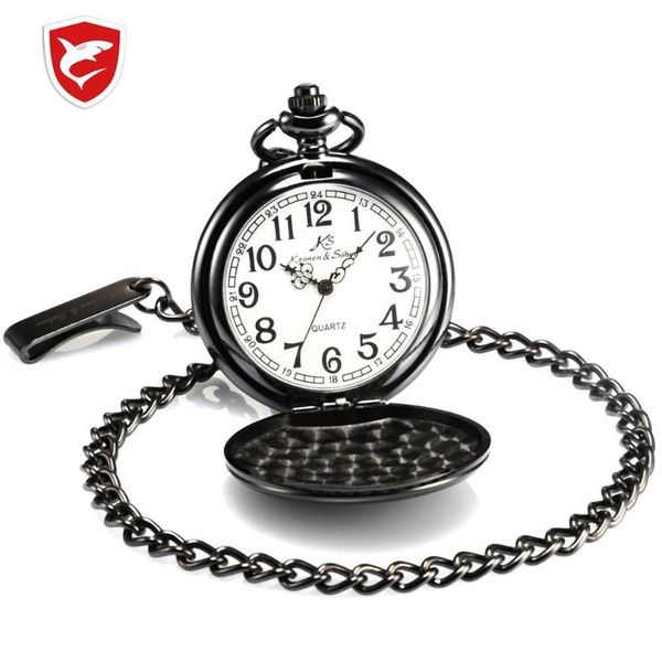 

brand vintage silver smooth case white dial analog quartz relogio key long chain pendant men pocket watch jewelry gift/ksp002, Slivery;golden