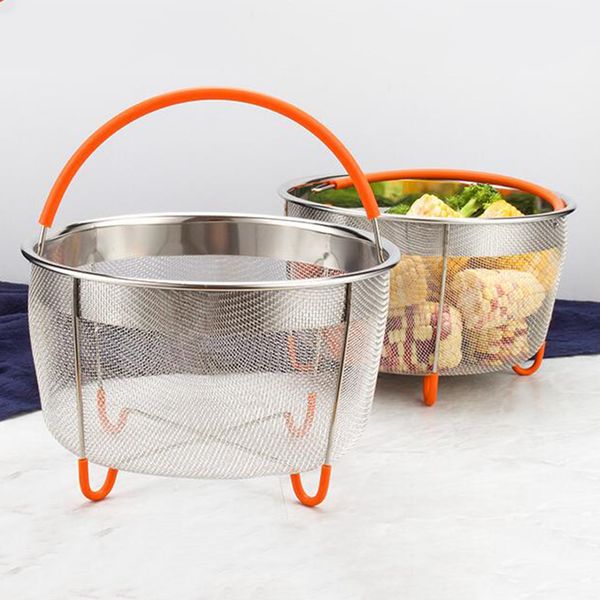 

accessories 6 qt steamer basket for instapot pressure cooker, kitchen food vegetables egg steamer rack, stainless steel