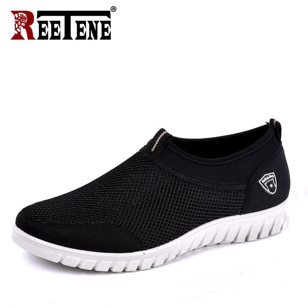 

reetene canvas casual men shoes mesh breathable comfortable men shoes loafers soft slip on sneakers shoes men's big size 38-48 t200110, Black