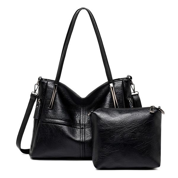 

big capacity soft leather patchwork composite bag lady genuine leather handbags shoulder crossbody bags for women sac a main
