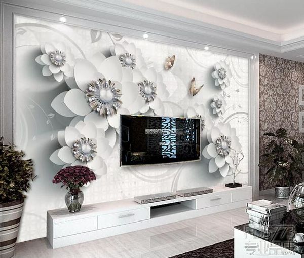 Benutzerdefinierte 3D-Wandbilder Tapete Wandmalerei Stereoskopischer chinesischer exquisiter dreidimensionaler Schmuck für 3D-Wohnzimmer-TV-Hintergrundwandbild