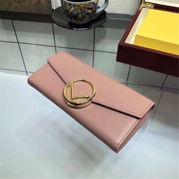 

new brand womens wallets with letter classic black pink long wallet new arrival size 19cm 10cm brand genuine leather style, Red;black