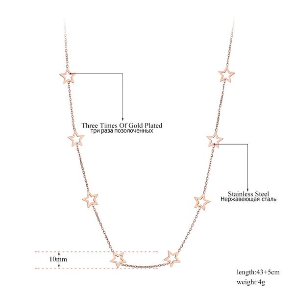 

lokaer trendy titanium stainless steel cz crystal love star choker necklaces for women girls chic charm pendant necklace n19200, Silver