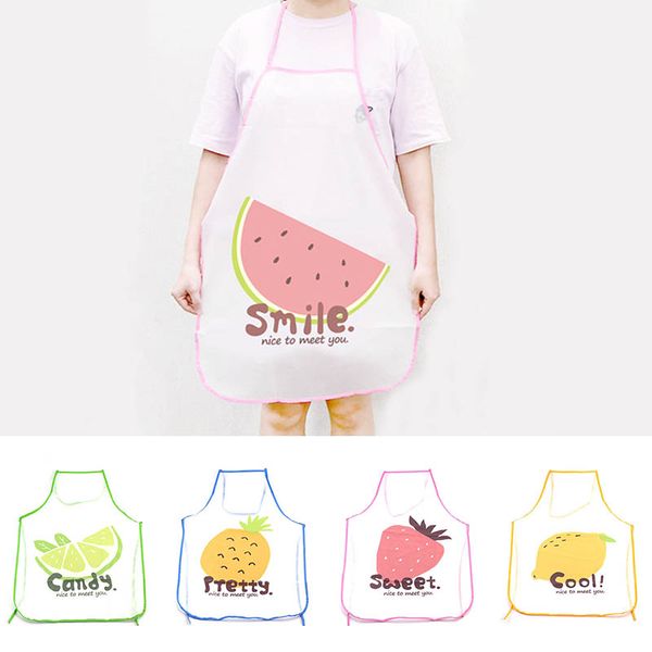 

sleeveless apron bbq tool eva anti-oil aprons waterproof translucence 1pcs fruit pattern baking cooking waist bib kitchen apron