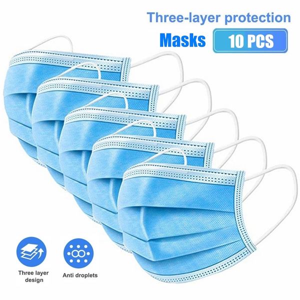 

three laye dust protection masks disposable face mouth elastic soft breathable antibacterial sterile mask dustproof
