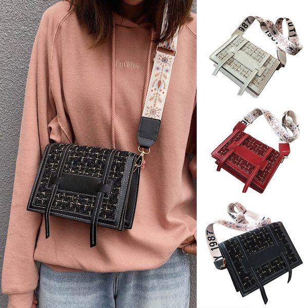 

ocardian bags scrub weave crossbody bags for women 2019 fall chain shoulder messenger bag female chain handbags and purses o7