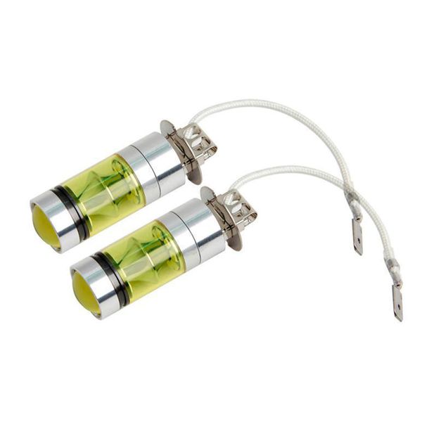 

2pcs h3 100w fog light yellow 2323 led drl projector lamp bulb 1000lm for dc12v auto