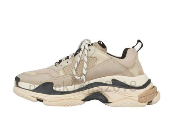 

2019 fushia luxury dad shoes mens women grey black tennis casual shoes fashion paris 17fw triple-s beige leather sneaker triple s chaussures