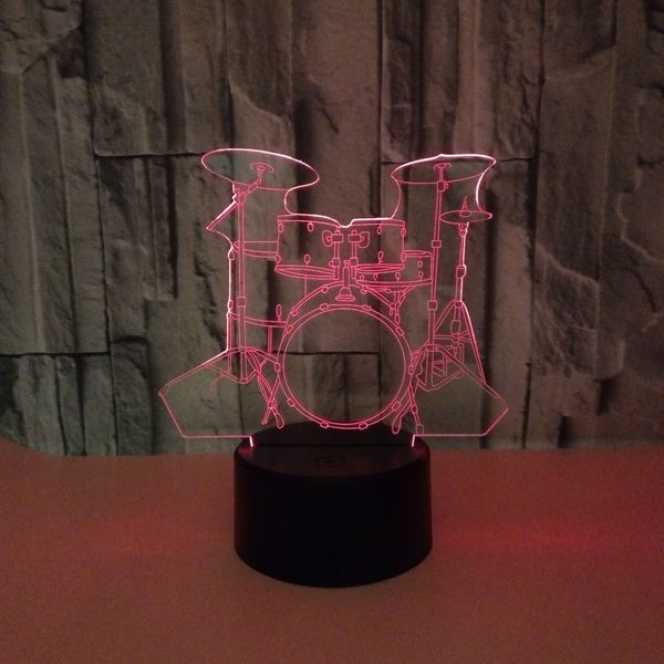 

внешняя торговля новый шаблон полка барабан 3d лампа красочные сенсорный usb led vision лампа подарок 3d маленький настольная лампа