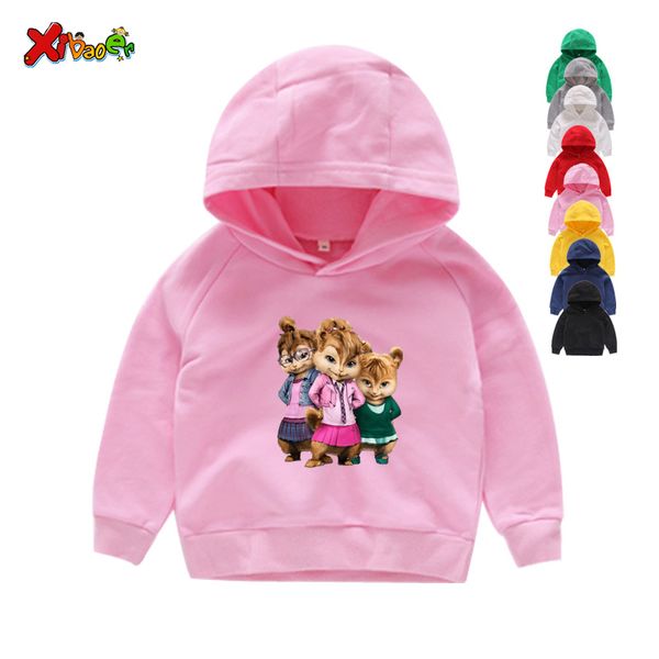 

alvin and the chipmunk children's hoodies red cotton 3t 9t long sleeves cotton boys girls hoodies sweatshirts 3 5 7 8 9 years, Black