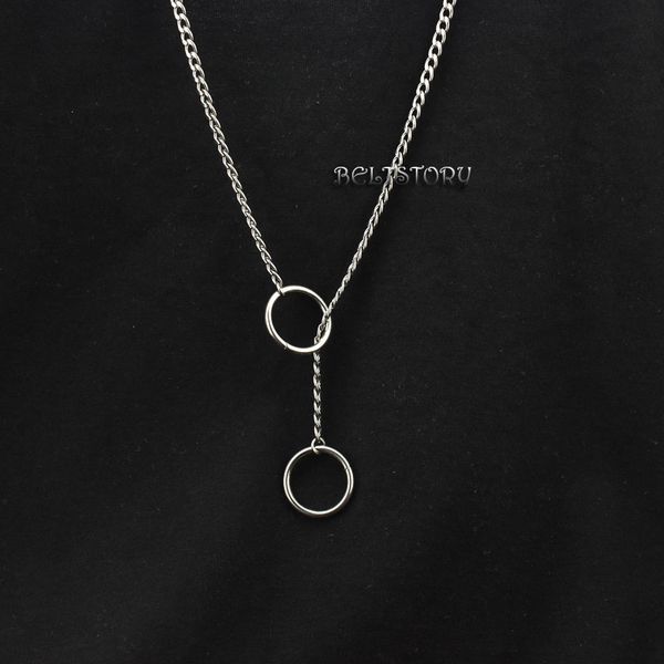

magic circle necklace harajuku punk hiphop style titanium steel no shade off new style tumblr 90s ootd fashion dropshipping, Silver