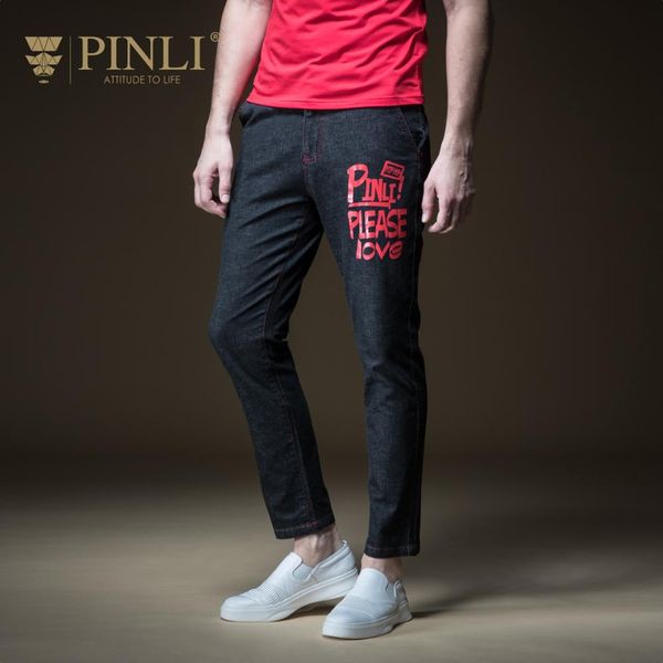 

2018 zipper fly slim designer clothes jeans men pinli summer new men's decorated body printed small foot leisure b192216427, Blue