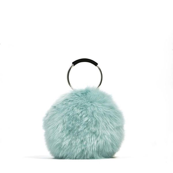 

2018 autumn winter all-match cute bucket bag small fur fashion women evening party clutch bag ring handle ladies handbag