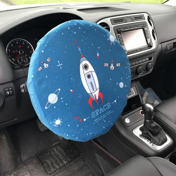 

car cartoon double-layer folding sun protection steering wheel cover