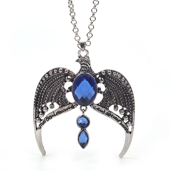 

ravenclaw necklace horcrux vintage antique silver eagle crown diadem pendant fashion jewelry for fans party gift