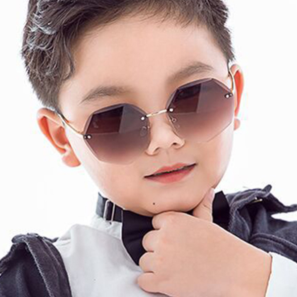 

kids' sunblock child kids sunglasses round metal frameless children for boys girls baby oculos mascul, Blue