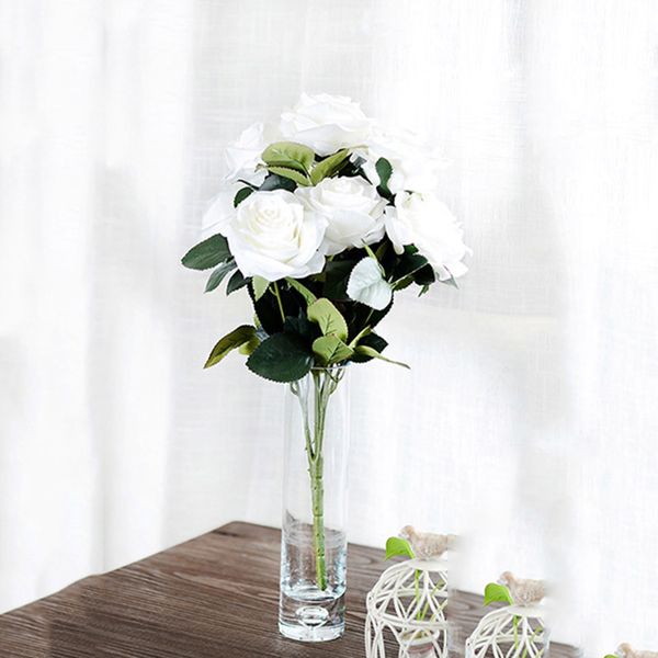 

10 heads simulated rose flowers home for wedding party gift decoration french