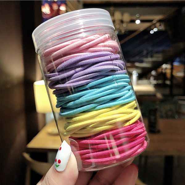 

100шт детского rope резинка selastic плоского волоса головка девушка rope tie волосы резинка кольцо accessoriestrips high, Slivery;white