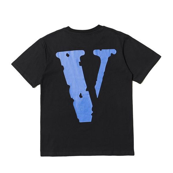 

19SS Large Blue and Purple Large V Printed Mens Designer T Shirts Pure Cotton Designer Shirt Fashion Designer Polo Shirts Men