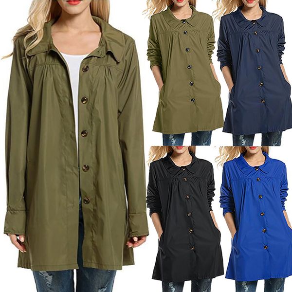 

drop shipping monerffi women's raincoat lightweight waterproof outdoor hooded long rain jacket windbreaker, Tan;black