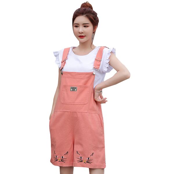 

maternity overall all match cartoon embroidery stylish suspender shorts