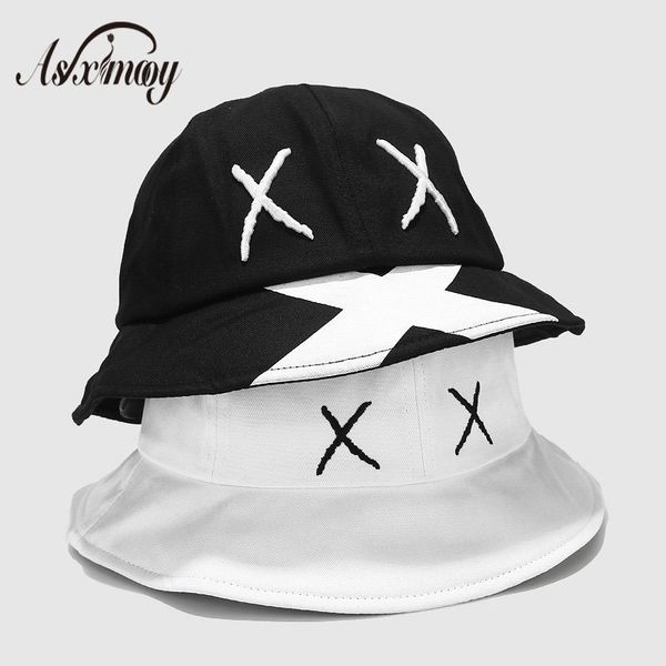 

black white sun hats for women men cotton bucket hat basin chapeau hip hop dancing caps fashion students bob panama hats 2020