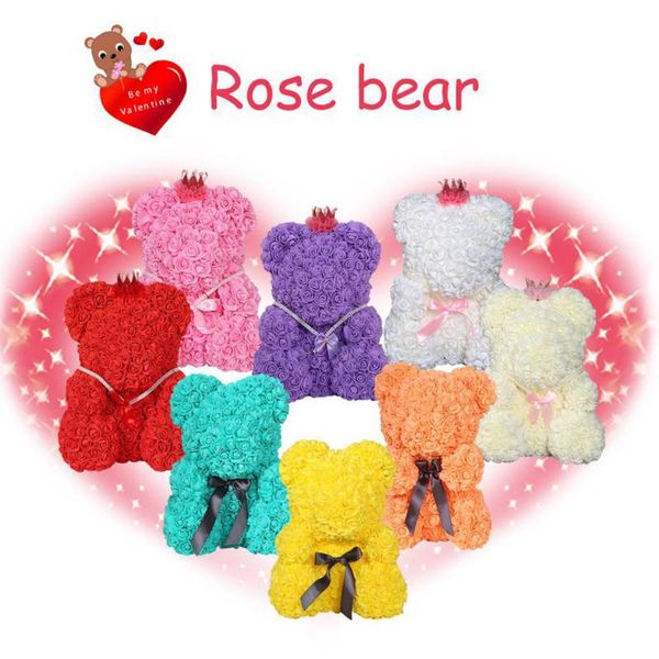 Valentines Romantic Gift Box Pe Rose Bear Artificial Rose