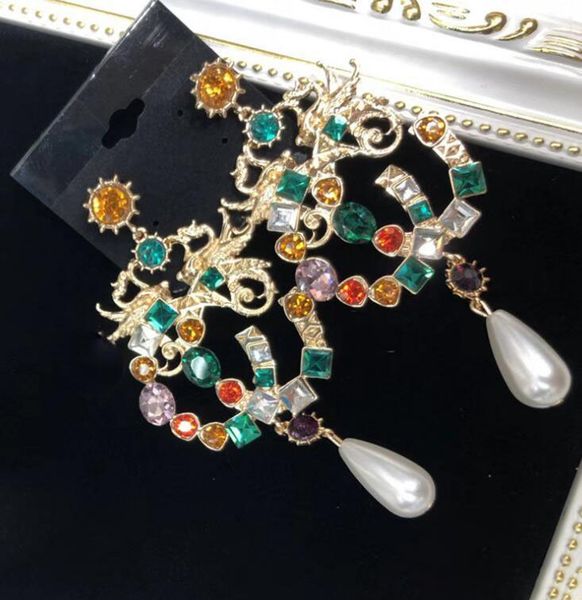 

Women Luxury Designer Earring Retro Gold Plated AAA Crystal CZ Earrings Famous European Brand High Quality Jewelry Fast Shipping