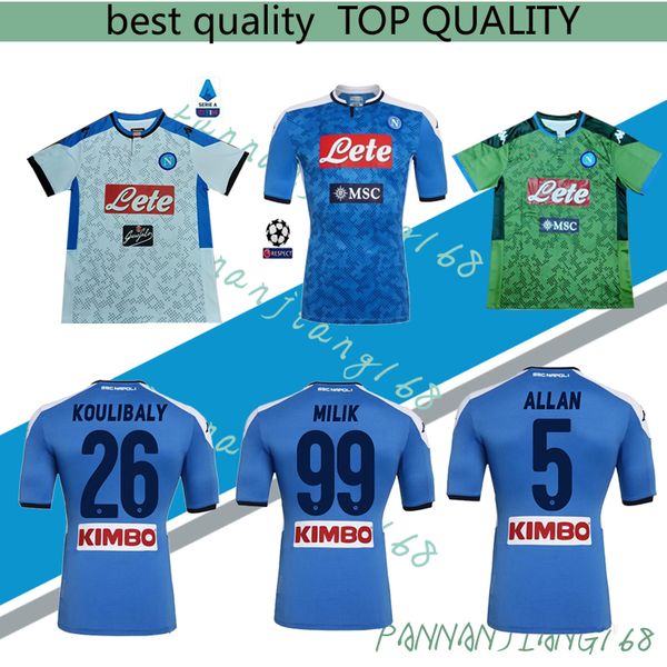 

2019 2020 serie a naples napoli home soccer jerseys napoli blue football jerseys shirt for men 19 20 hamsik .insigne player naples jerseys, Black;yellow