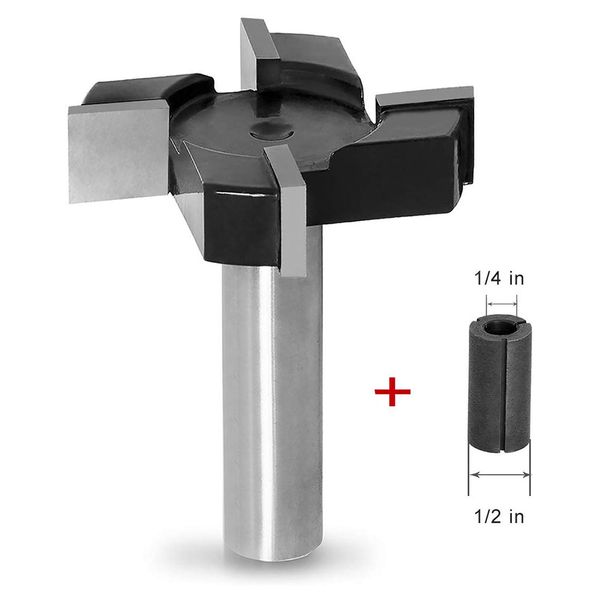 Gambo Cnc Spoilboard Affioramento Router Bit Fresa per legno Utensile di piallatura Strumenti per la lavorazione del legno Lastra Appiattimento Router Bit 1/2