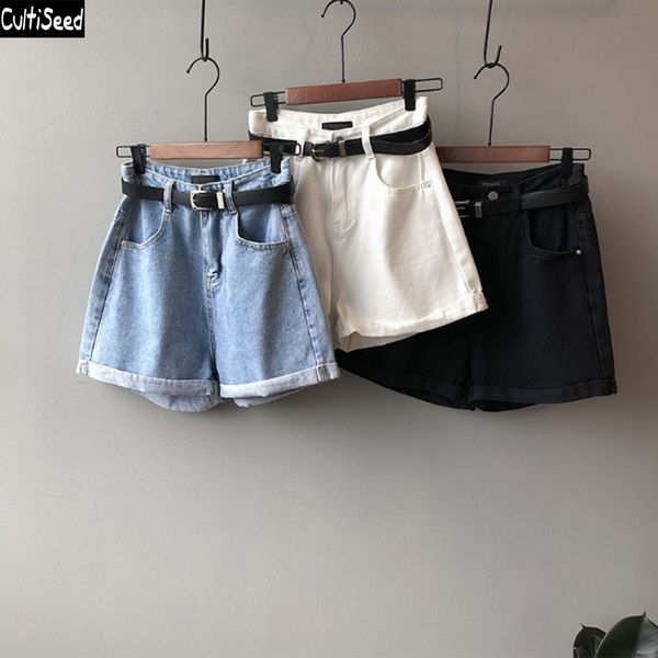 

women jeans shorts new fashion female summer high waist denim jeans shorts ladies casual wide leg women holiday, White;black