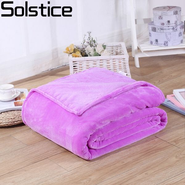 

solstlce bedding winter warm and comfortable solid color blankets travel flannel blanket sofa/air/bedding bed sheet queen size