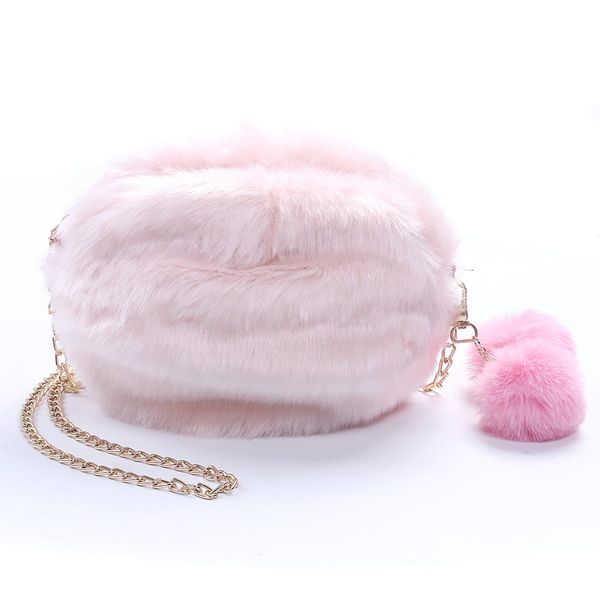 

plush women crossbody bags pom pom chain bags shoulder bag messenger winter fashion for women