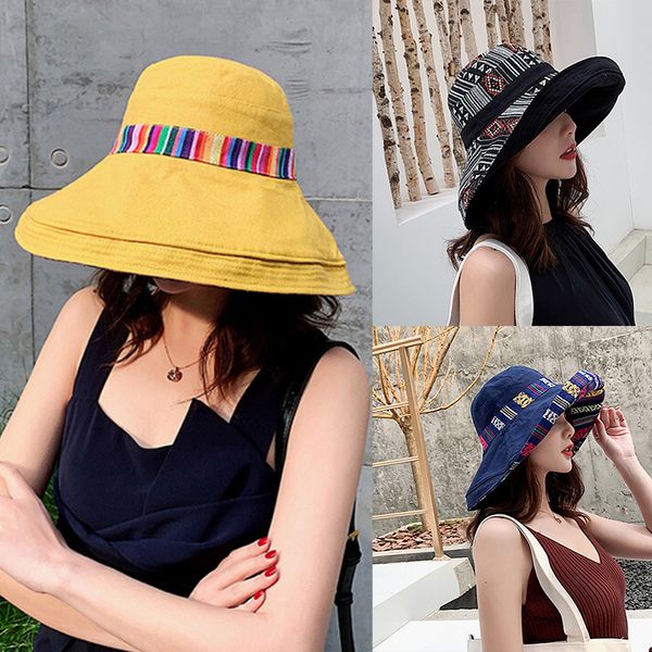 

double sided irregular pattern bucket hat women summer cotton breathable leisure bob caps outdoor casual dome panama cap, Blue;gray